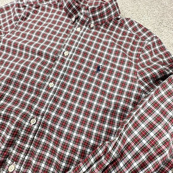 Ralph Lauren Boy's Long Sleeve Button Front Shirt Classic Plaid Pattern Size XL - Picture 3 of 6